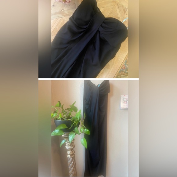 🌹 SILK Strapless Black maxi dress NWT size Small - Picture 2 of 12